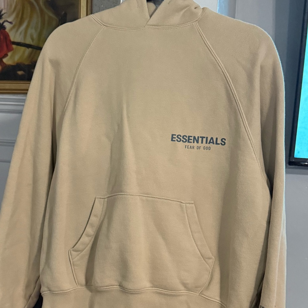 Essentials Beige Hoodie Size XXS
